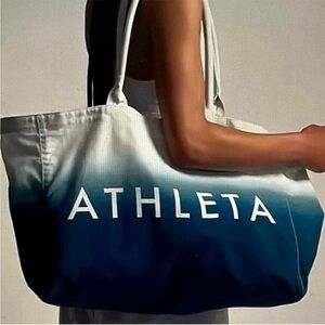 ATHLETA | Blue White Ombré Large Tote Bag Beach Vacation Gym